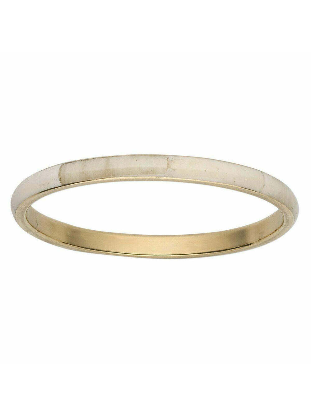 Handcrafted Tribal India Raw Brass and Cream Yak Bone Bangle Bracelet